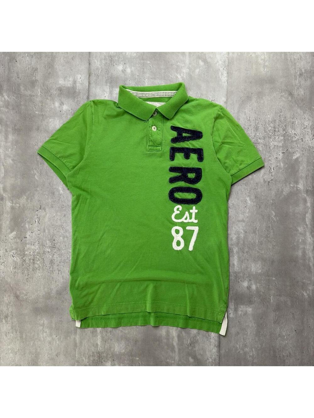 Y2K Green Aeropostale Surf Grunge Skater Polo Shirt
